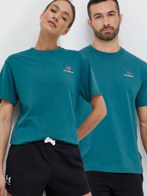 Тениска с дълъг ръкав с апликация New Balance зелено