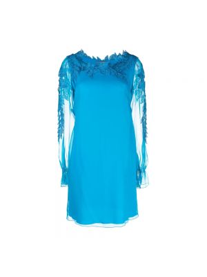 Jedwabna sukienka Alberta Ferretti niebieska