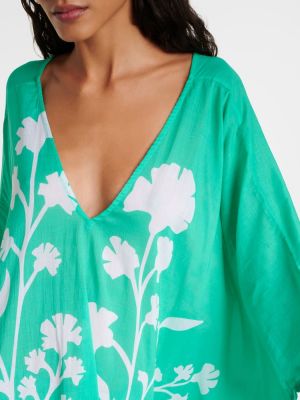 Φλοράλ βαμβακερή μίντι φόρεμα Juliet Dunn πράσινο