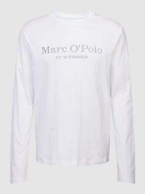 Polo z nadrukiem z długim rękawem Marc O'polo biała