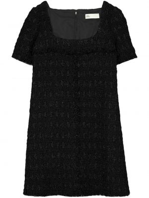 Tvídové mini šaty Tory Burch černé