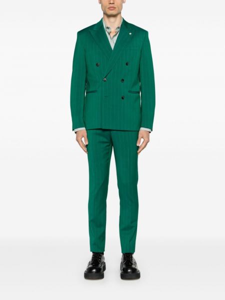 Pruhovaný oblek Manuel Ritz zelený