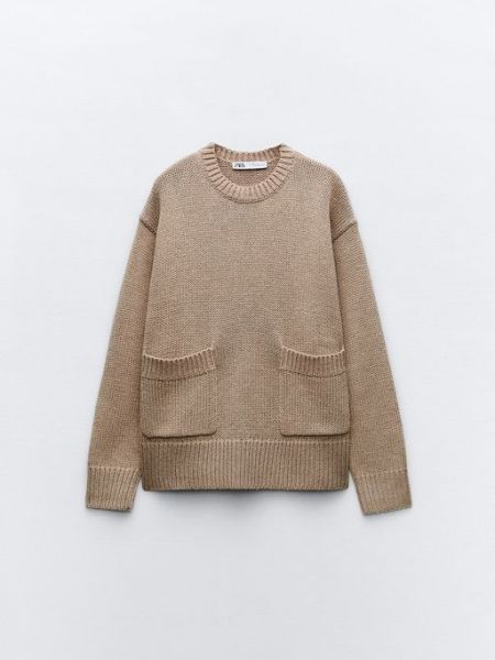 Пуловер Zara бежевый
