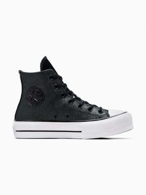 Sneakerși cu platformă cu stele Converse Chuck Taylor All Star negru