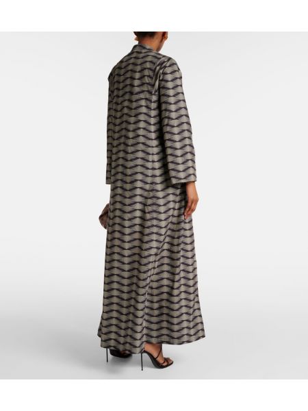 Robe longue en coton à imprimé Dries Van Noten noir