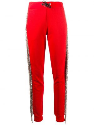 Спортни панталони с кристали Philipp Plein червено