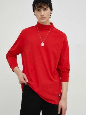 Červené bavlněné tričko s dlouhým rukávem s dlouhými rukávy Levi's