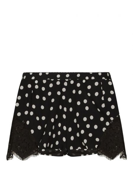 Svilene kratke hlače na točke Dolce & Gabbana crna