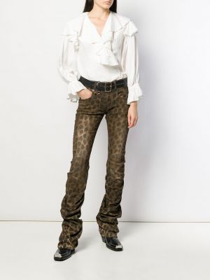 Pantalones con estampado leopardo R13 marrón