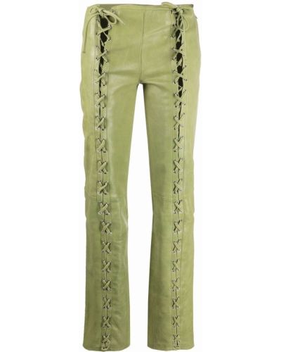 Pantalones rectos con cordones Saks Potts verde
