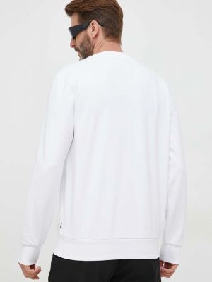Bluza bawełniana z nadrukiem Boss biała