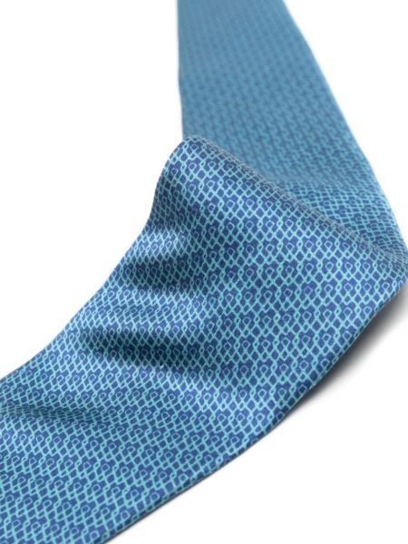 Hedvábná kravata s potiskem s abstraktním vzorem Corneliani modrá