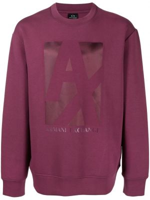 Rund hals sweatshirt Armani Exchange lilla