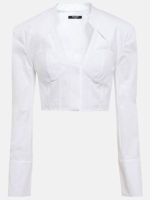 Памучна риза Balmain бяло