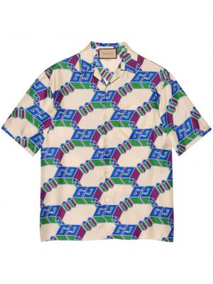 Zīda krekls ar apdruku Gucci