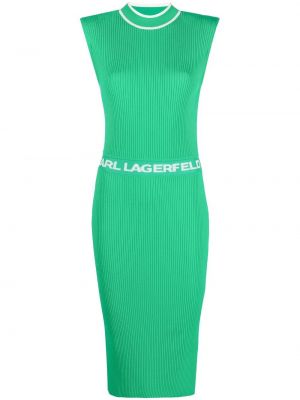 Pletené šaty Karl Lagerfeld zelené