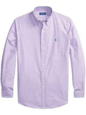 Ľanová košeľa na gombíky na gombíky Polo Ralph Lauren fialová
