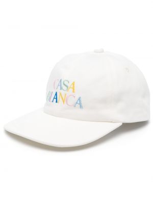 Cappello con visiera ricamato Casablanca bianco