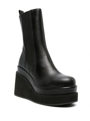 Leder ankle boots mit keilabsatz Paloma Barcelo schwarz