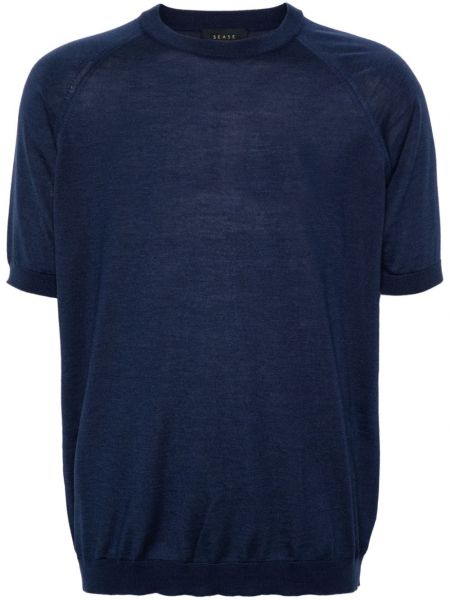 Плетена тениска Sease синьо