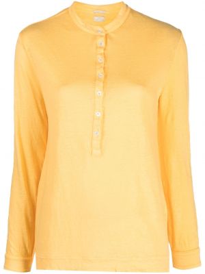 Λινό πουκάμισο Massimo Alba κίτρινο