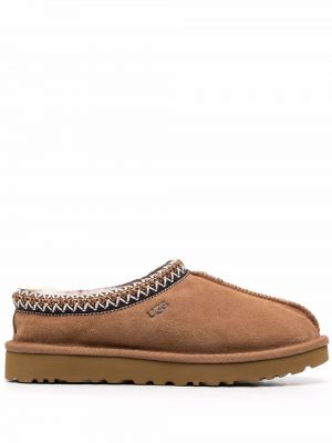 Велурени домашни пантофи Ugg кафяво