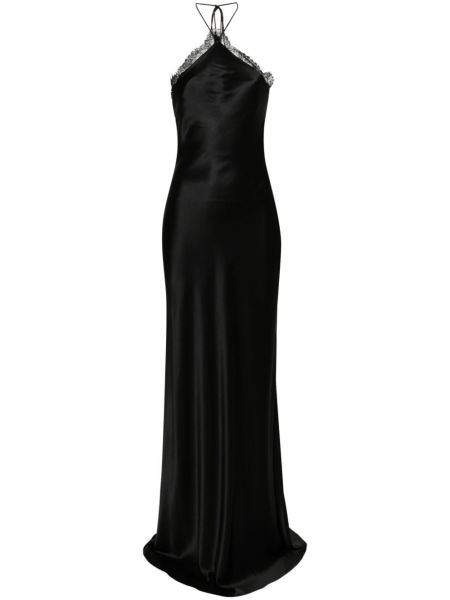 Μάξι φόρεμα με δαντέλα Manuri μαύρο
