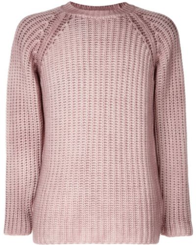 Chunky плетен пуловер Avant Toi розово