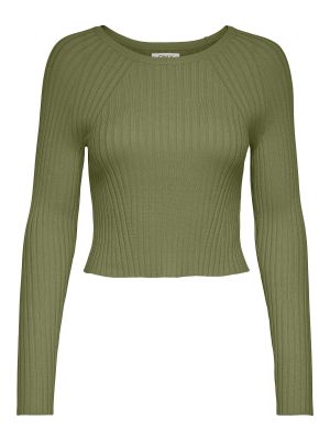 Viskózový nylonový priliehavý sveter Only - khaki