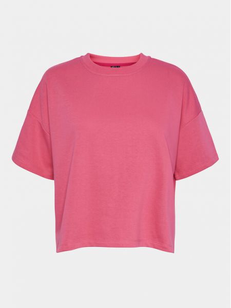Voľné priliehavé tričko Pieces ružová