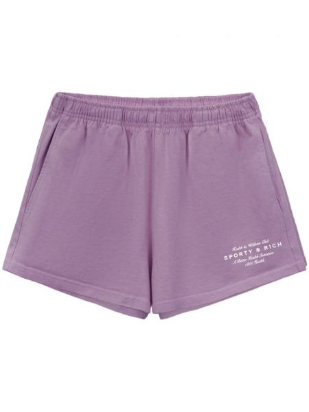 Shorts en coton Sporty & Rich violet