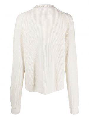 Sweter bawełniany Calvin Klein Jeans biały