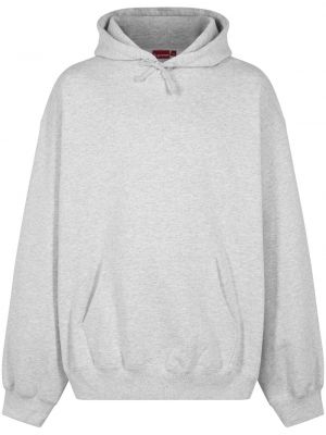 Satenska hoodie s kapuljačom Supreme siva