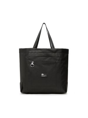 Τσάντα shopper Lacoste μαύρο