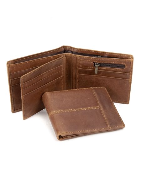 Шкіряний гаманець Royalbag коричневий