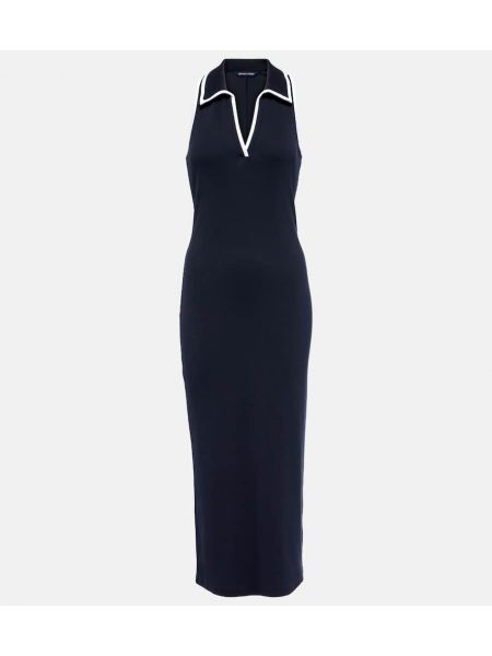 Pamučna midi haljina Veronica Beard plava