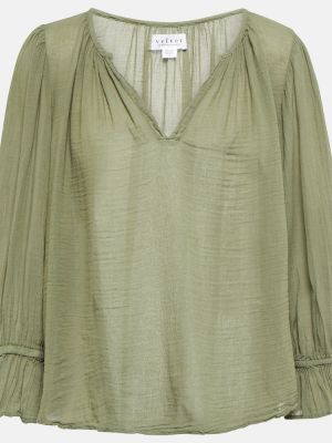 Хлопковая блузка Velvet, зеленая