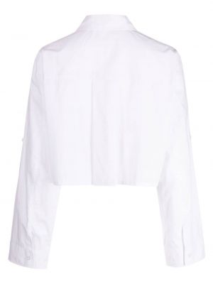 Bavlněná košile s výšivkou Remain bílá