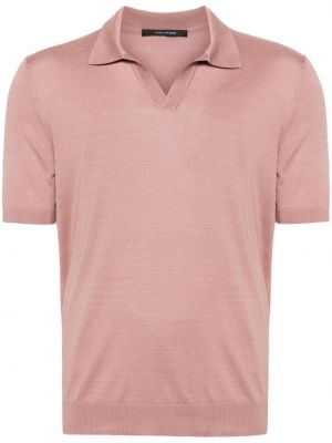 Svilena polo majica Tagliatore roza