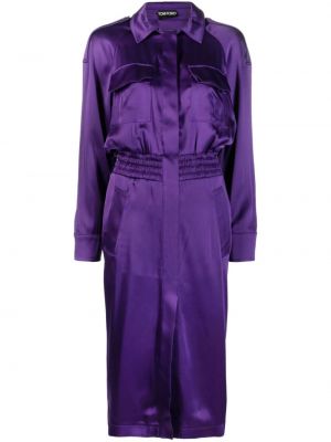 Midi šaty Tom Ford fialové