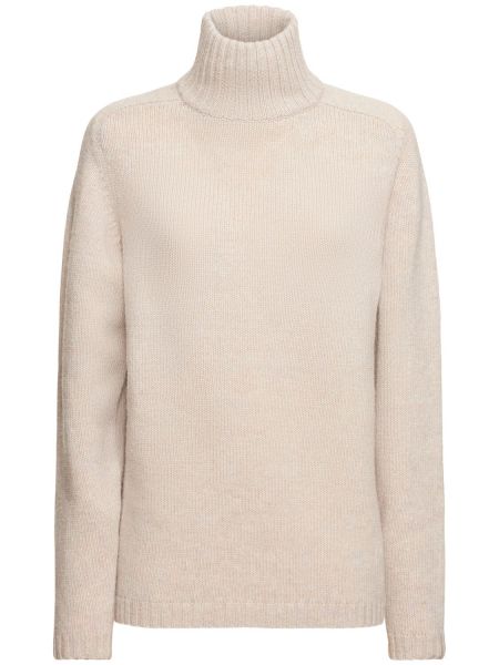 Uld striktrøje Carven beige