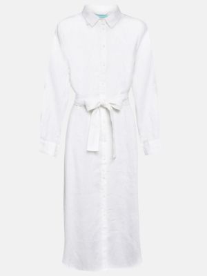 Vestido midi de lino Melissa Odabash blanco