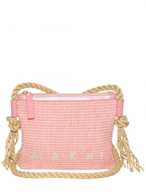 Τσάντα χιαστί με κέντημα Marni ροζ