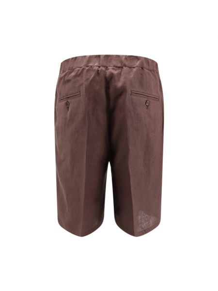 Pantalones cortos de lino con cremallera Hevo marrón