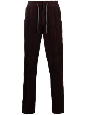 Proste spodnie sztruksowe Brunello Cucinelli fioletowe