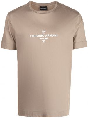 Trykt t-skjorte Emporio Armani brun