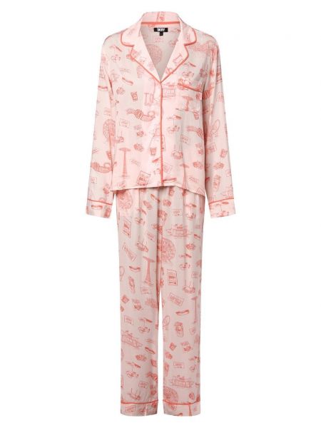 Piżama z wiskozy Dkny różowa
