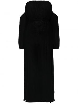 Pamučna midi haljina Caravana crna