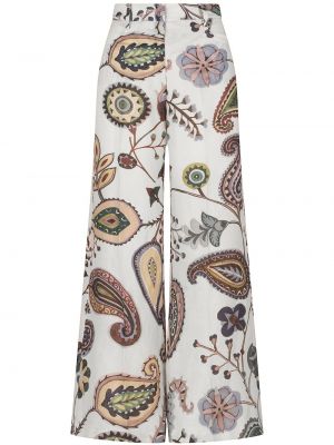 Nohavice s potlačou s paisley vzorom Silvia Tcherassi biela