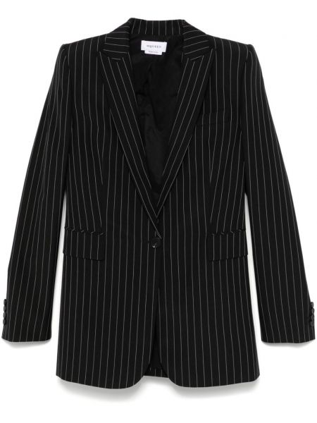 Stribet blazer Alexander Mcqueen sort